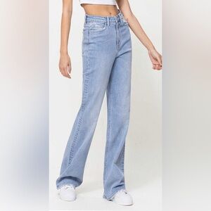 NEW Flying Monkey 90’s High Rise Stretch Flare Wide Denim Jeans Classic Winter